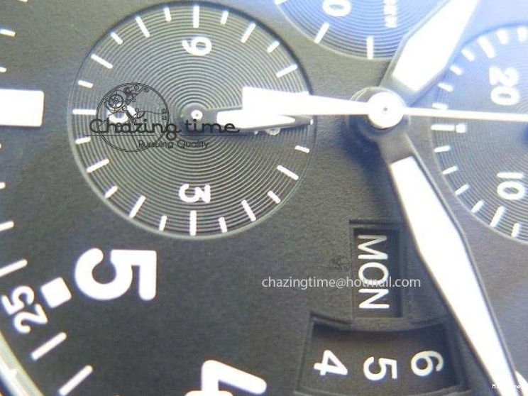 MIROTIME 0122 Minimalist Pilot Chrono 3777 43mm ZF 1:1 Best Edition Black Dial On SS Bracelet A 7364